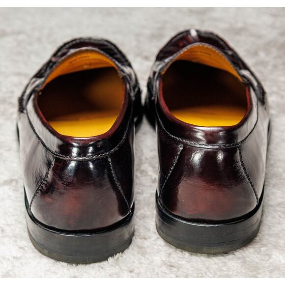 Cole Haan Burgundy Leather Tassel Loafers Slip On Shoes Mens Size 12 - Picture 5 of 16